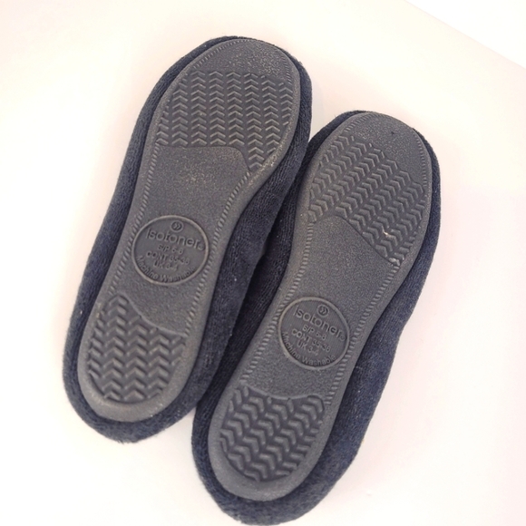 ISOTONER Women’s Black Stretch Terry Classic Ballerina Slippers Size Small - Picture 3 of 5